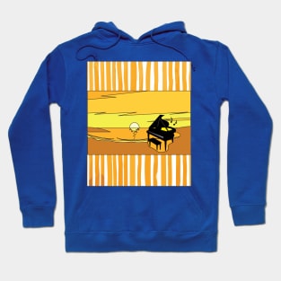 Retro Music Piano Sunset Hoodie